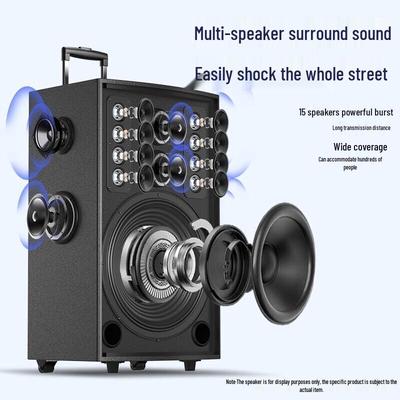 Портативная Bluetooth-система караоке Suoai 15 дюймов с двойным микрофоном, штекер CN (адаптер в комплекте)