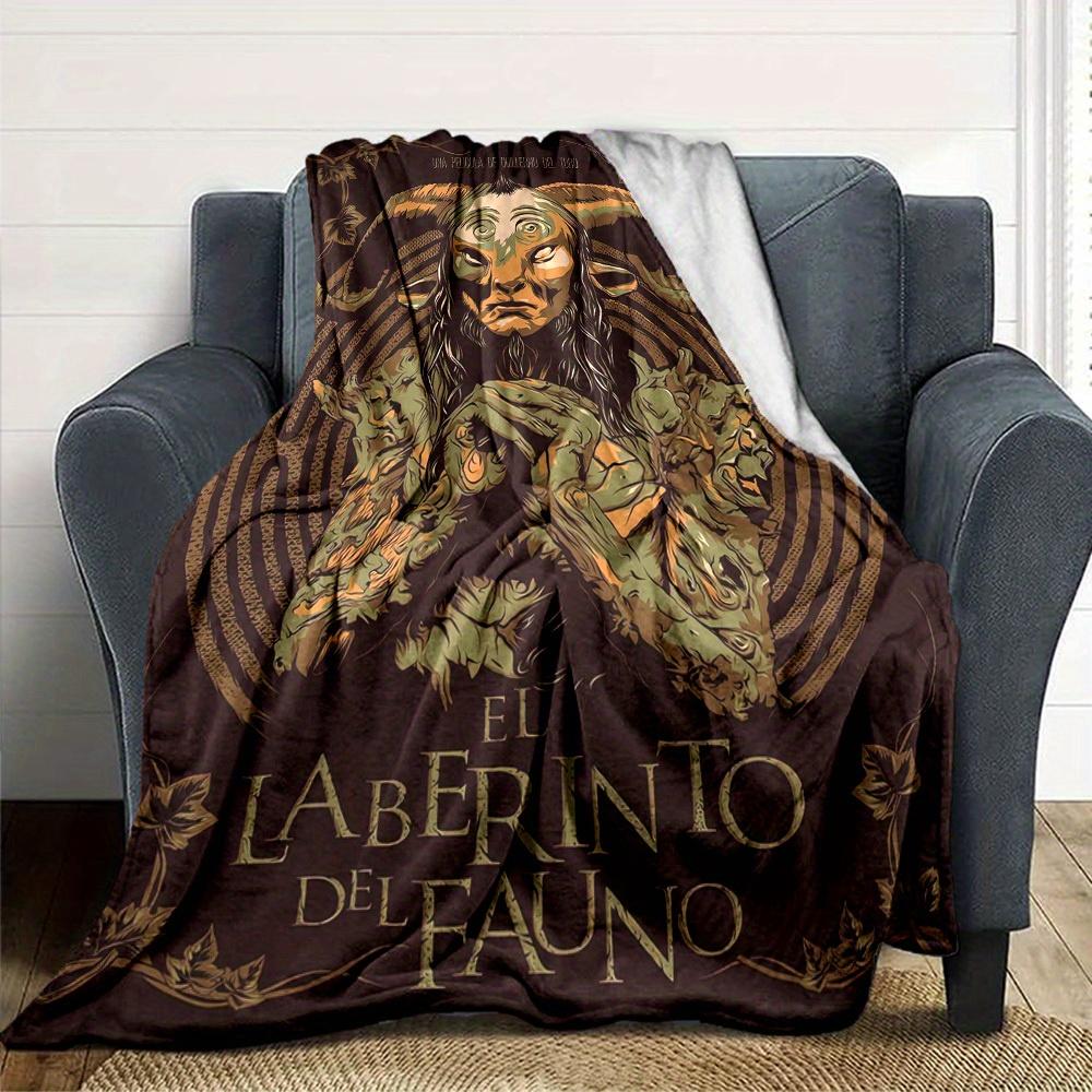 1pc Faun,Labyrinth,Guillermo Digital Printed Flannel Blanket, Super Soft Plush Fleece Bed Cover, Multipurpose Four Seasons Hypoallergenic Qu