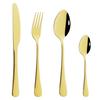 Tableware Western Gold Cutlery Set 4 Pcs Dinnerware Set Service For 1 Stainless Steel Black Gold Kitchen Knife Fork Spoon Set Flatware Silverware