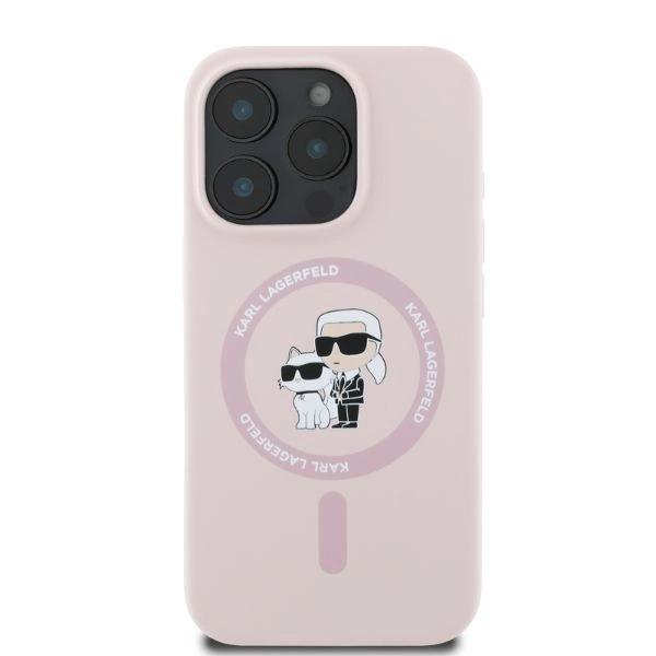 Etui Karl Lagerfeld Silicone Karl&Choupette Heads Magsafe Na Iphone 16 Pro Max - Różowe