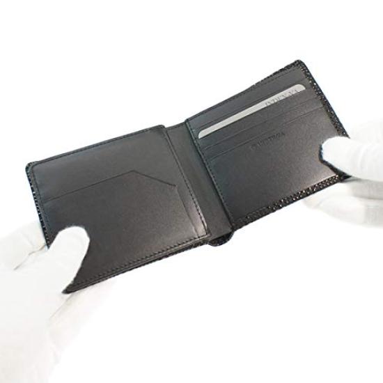 Отделение для купюр Inden без монет, черный фон x мелкий черный клетчатый узор [Indenya] складной кошелек, F, кошелек, замша, лак, 2009-01-167