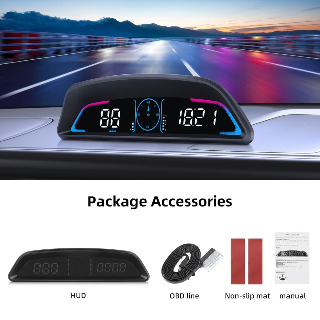 AD G3 / B3 Head Up Display OBD2 GPS Smart Car HUD Цифровой спидометр Охранная сигнализация RPM Температура воды Тахометр Часы