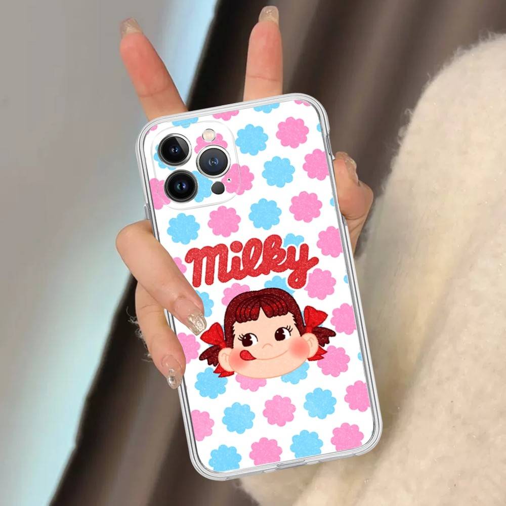 Мультяшная Милая M-milky P-pekochan Прозрачный Чехол Для Телефона Для IPhone 16 15 14 13 12 11 Pro Max Plus Мягкий Чехол