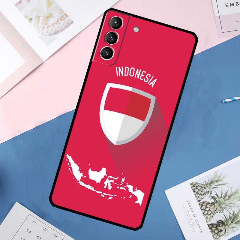 Чехол-карта с флагом Индонезии для Samsung Galaxy S25 Ultra S21 S22 S24 S23 Ultra S9 S10 Plus S21 FE S25 FE Задняя крышка
