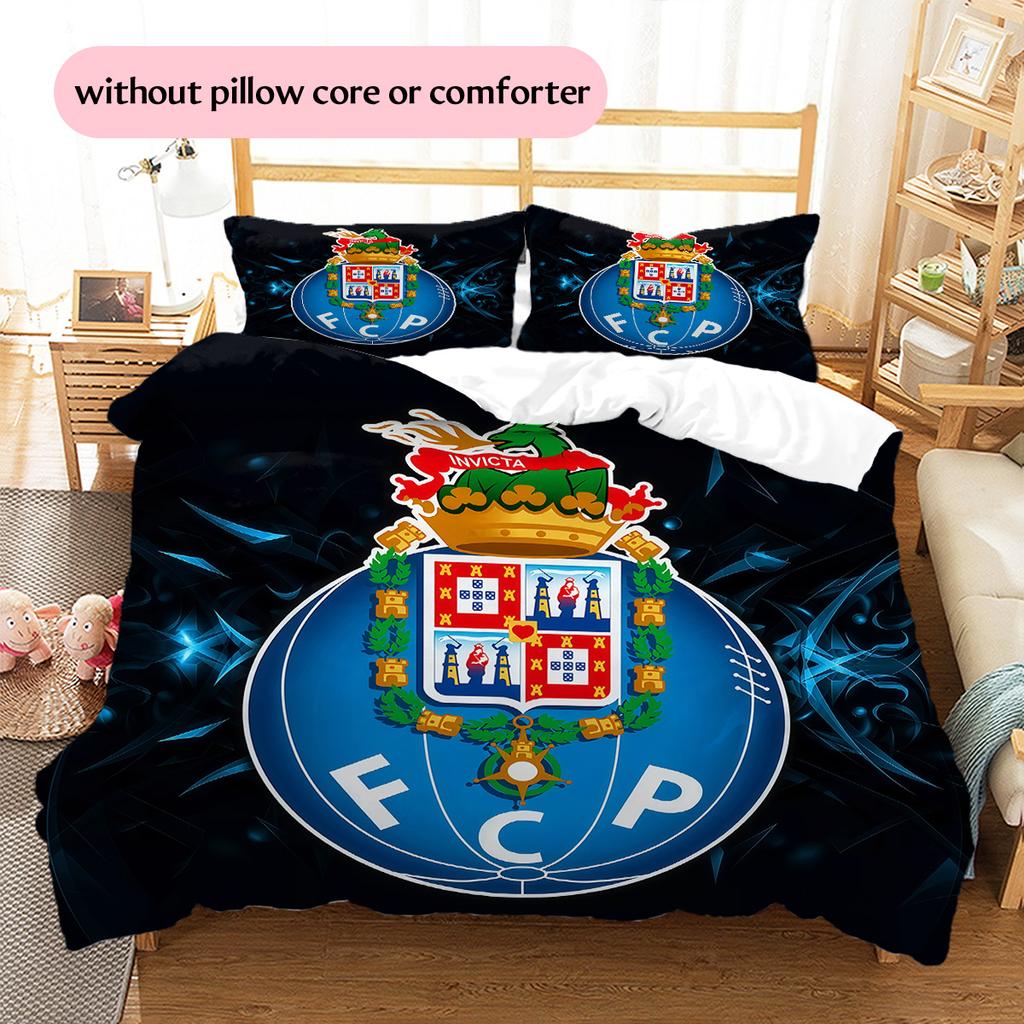 Futebol Clube do Porto Pattern Bedding Quilt Set Home Decoration Gift (1 * duvet cover + 2 * pillowcase without core)