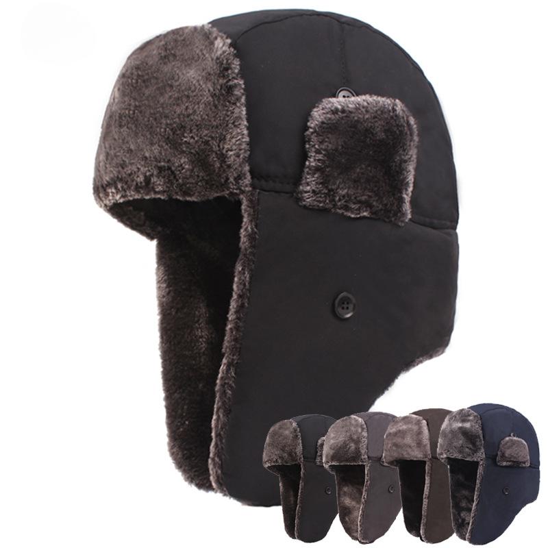 Wind and Snow Cap Men's Lei Feng Cap Winter Hat Thickened Velvet Ear Protection Cap Cycling Windproof Cap Male Hat
