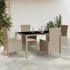 VidaXL Garden Dining Set with Cushions 5pcs, Patio Table, Patio Furniture, Outdoor Furniture, Beige 3277571