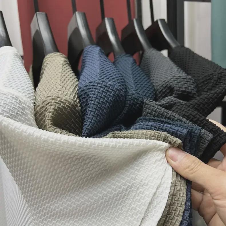 Мужская летняя футболка Ice Silk с круглым вырезом и сеткой 2024 года — короткий рукав, легкая, однотонная