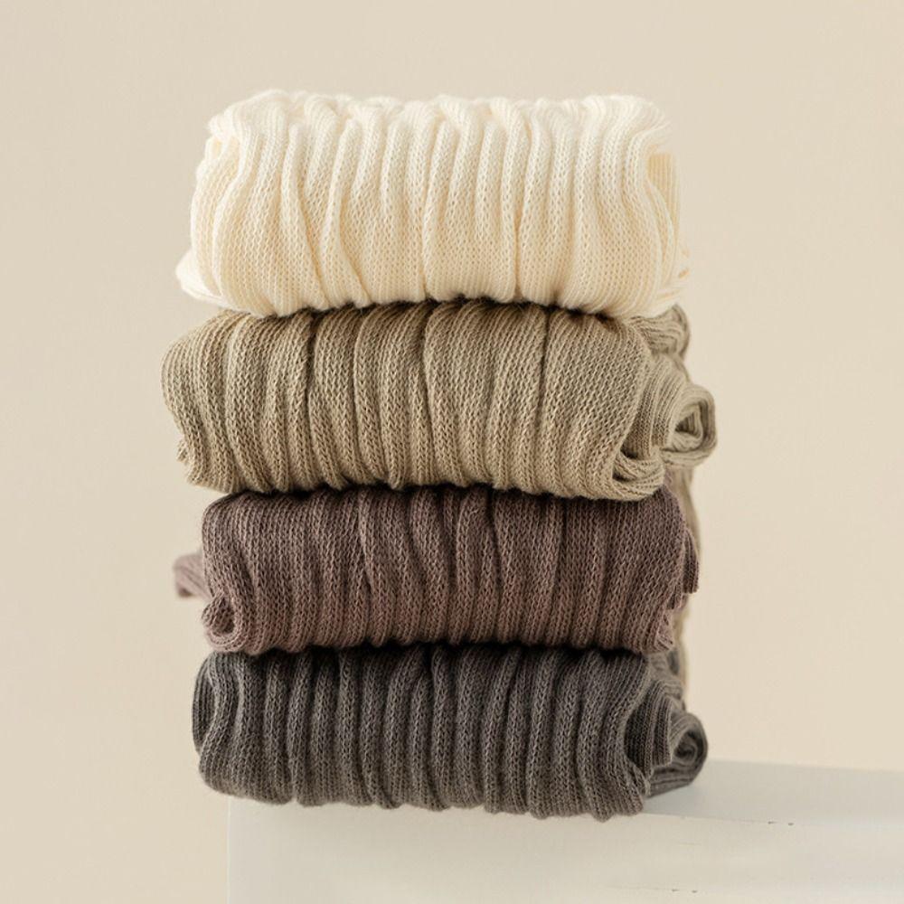 Теплые многоярусные гольфы с напуском до икры эластичные осенне-зимние длинные носки модные чулки JK для женщин девушек