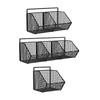 Grid Storage Baskets, Metal Wire Basket Wall Mount, Hanging Kitchen Baskets for