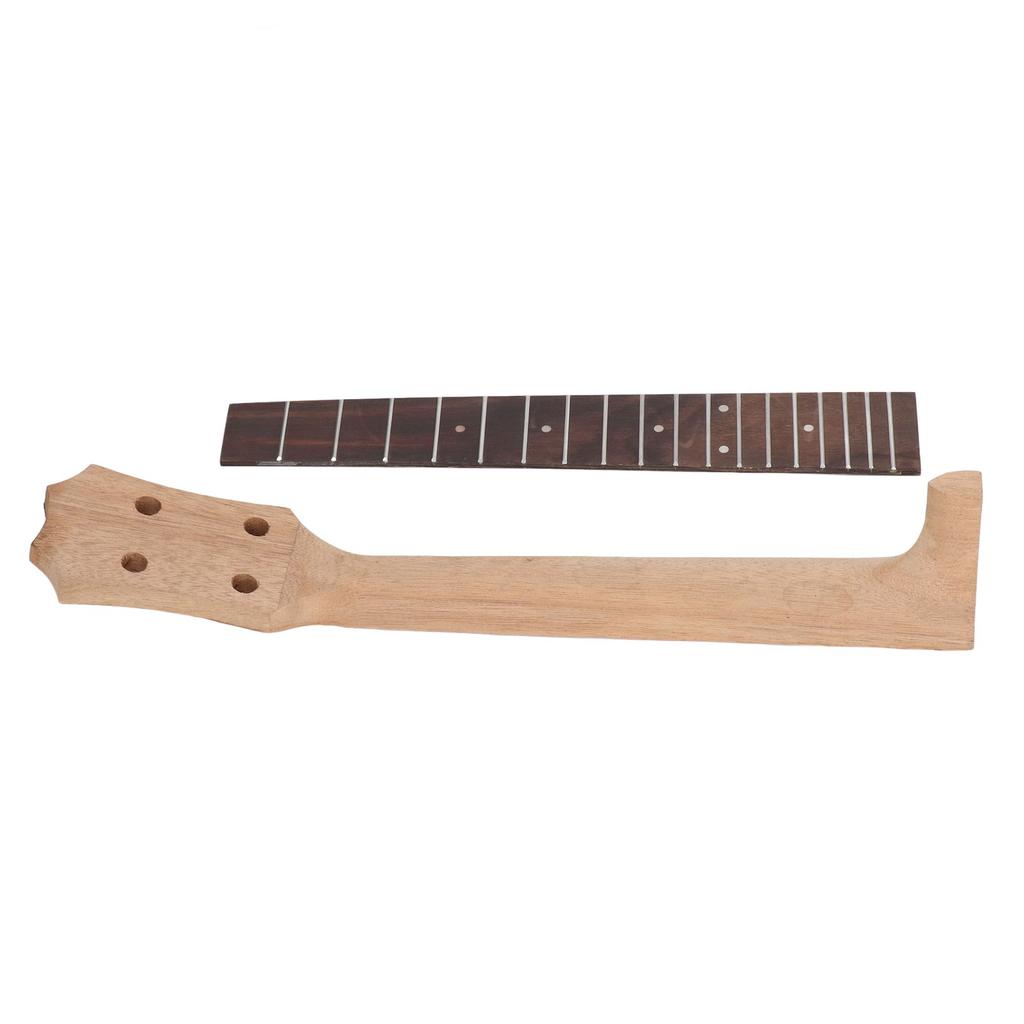 Ukulele Fretboard Neck Set Rosewood Okoume Wood Fingerboard Replacement for 4 String Musical