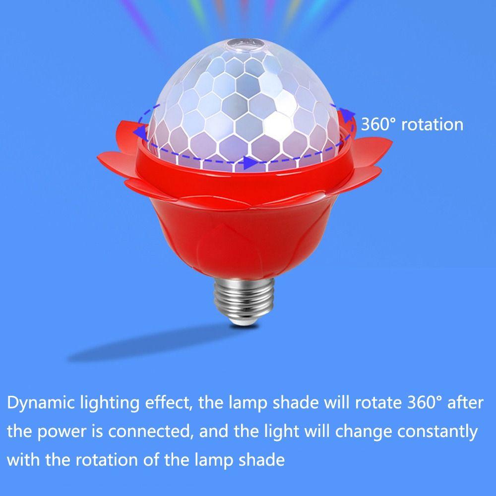 Chinese Character Chinese New Year Rotating Light LED Ball Bulb Lamp  Holiday