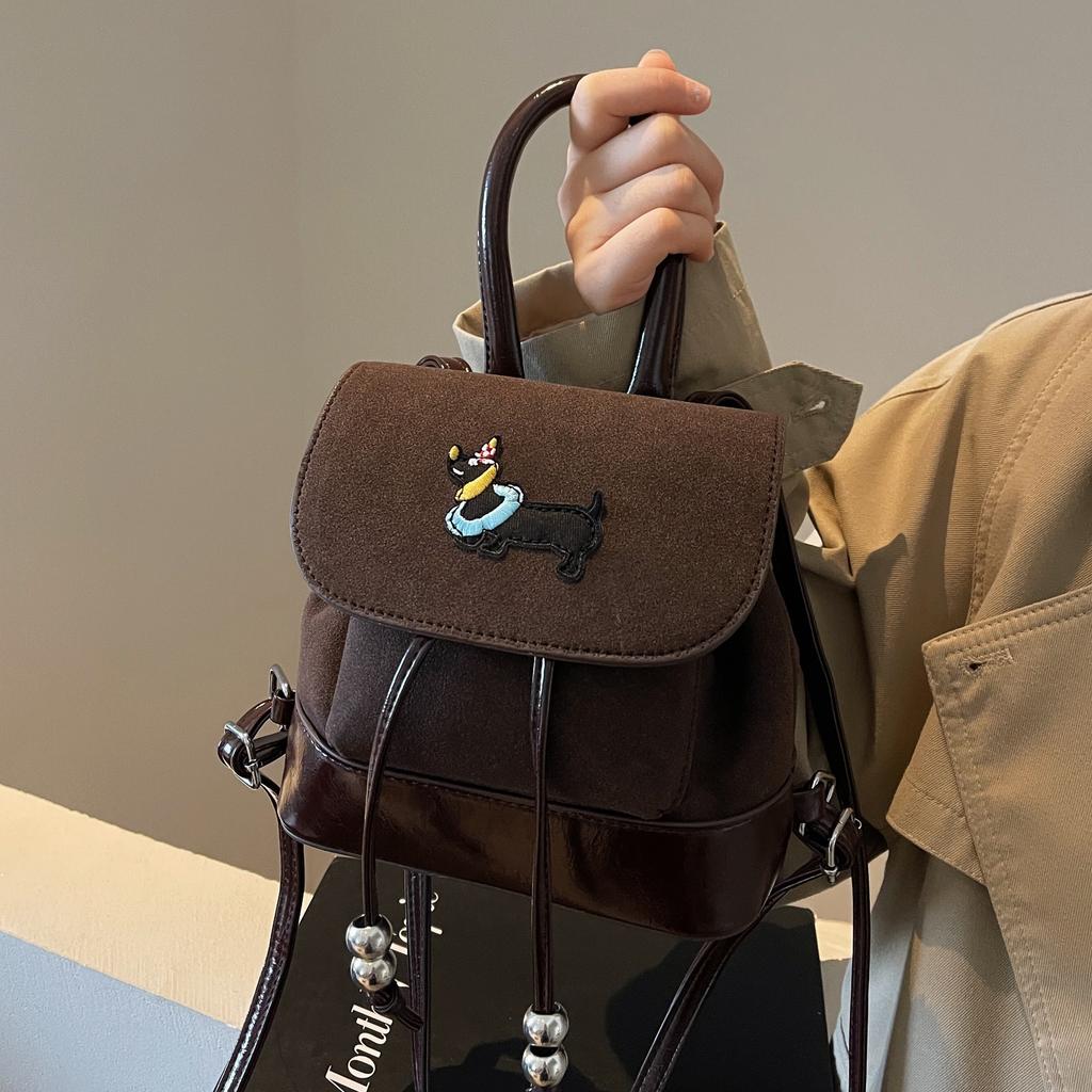 Cute Girl Retro School-style Small Backpack, Fashionable Autumn and Winter Backpack and Travel Bag