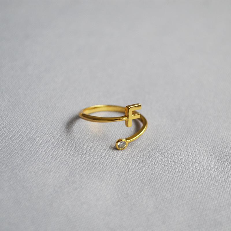 2019 Exquisite Adjustable Initial Ring for Women - Stackable Open Design for Index Finger