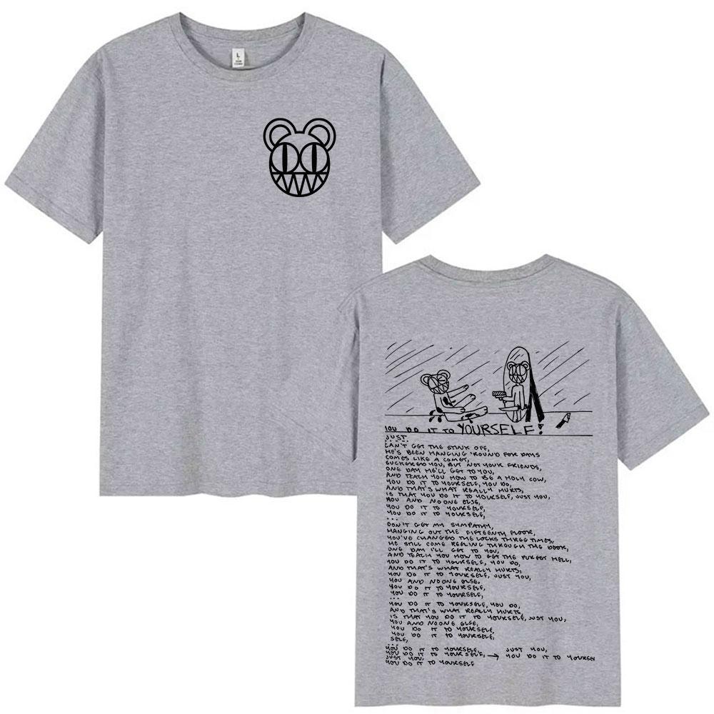 Radiohead Tour Album Pattern Tshirt 2025 Mens Womens Hip Hop Large Tshirt Y2K Breathable Pure Cotton Tshirt