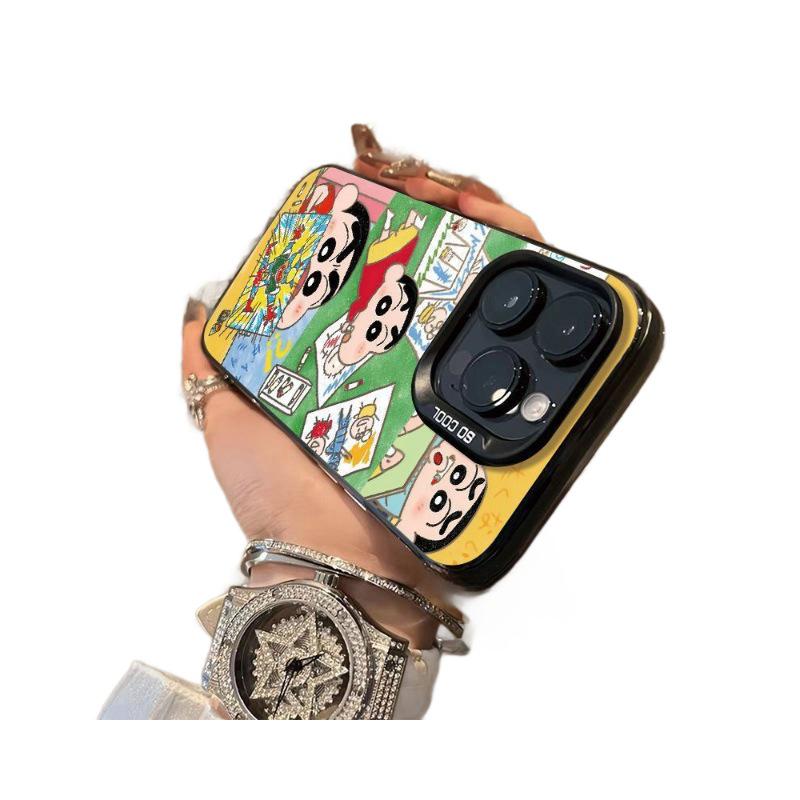 Чехол с картинкой Син-чана для Apple 17 Pro Max XS - Подходит для 13, 14, 15, 16, 17 - Модный и прочный дизайн