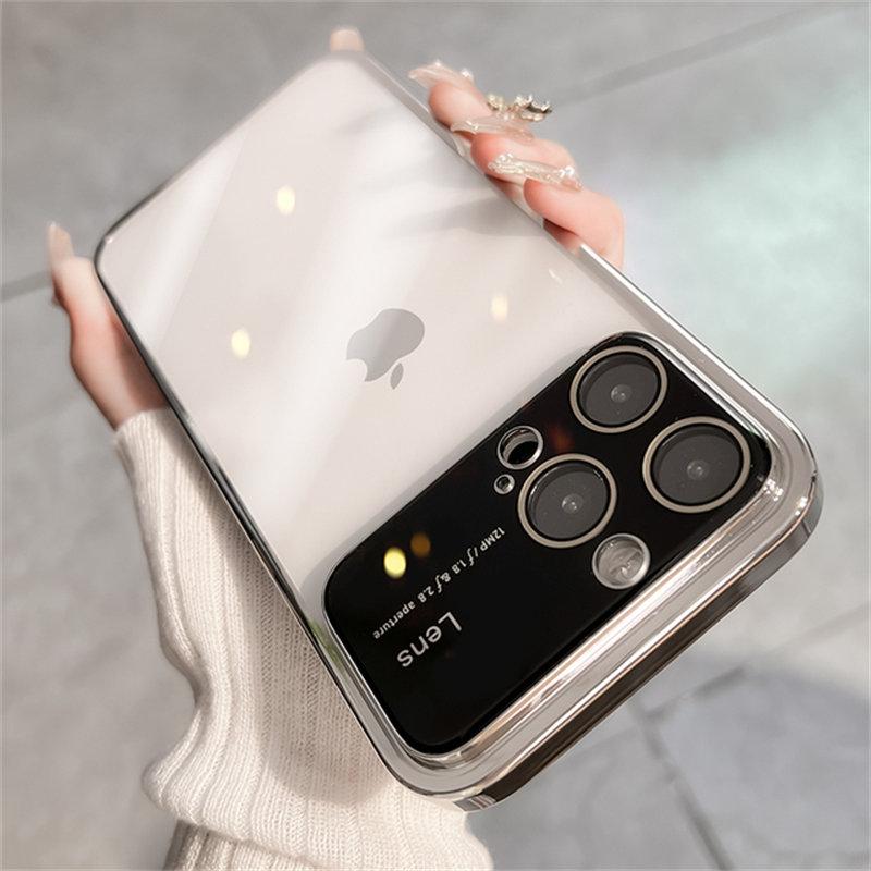 Концептуальный чехол для телефона iPhone 15 с большим окном для iPhone 12 13 14 Pro Max 14Plus, прозрачный чехол из ТПУ с покрытием из ТПУ, стекло с большим окном