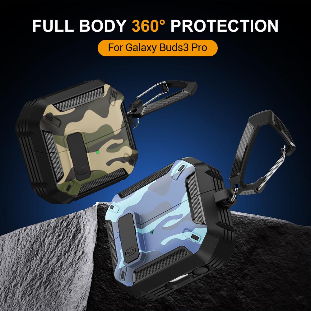Защитный чехол-замок XDcase для наушников Samsung Galaxy Buds3 / Buds3 Pro / 3 FE, противоударный, с отделением для наушников