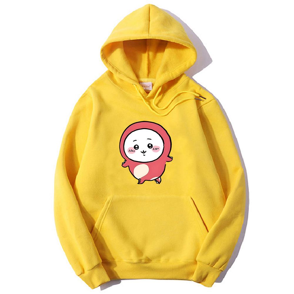 Мультяшный мерч Chiikawa Толстовка Женская/Мужская Харадзюку Свитшот Уличная одежда Хип-хоп Повседневные пуловеры с длинным рукавом Каваий Толстовки для девочек