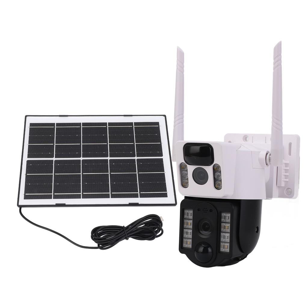 4G 2K Solar Security Cameras Wireless 360 Degrees View Full Color Outdoor Dual Lens PTZ Outside Cameras