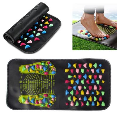 Массажный коврик для рефлексотерапии стоп, снятие боли в ногах, расслабление мышц, для детей и взрослых, противоскользящий складной акупрессурный коврик, портативный инструмент для массажа при ходьбе по камням