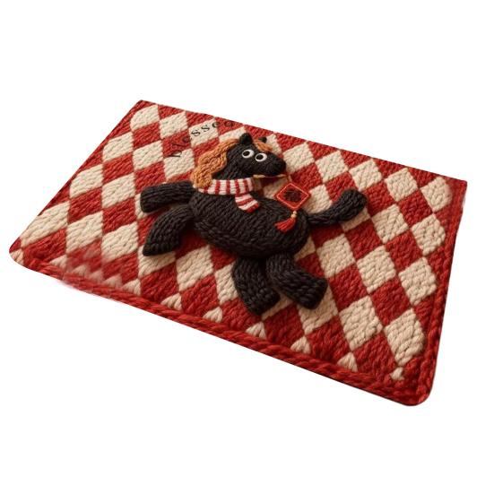 Красный коврик на китайский Новый год 2026 год Лошади Коврик для душа Нескользящий Приветственный коврик для входной двери для гостиной Прихожей Передней двери Кухни Ванной комнаты