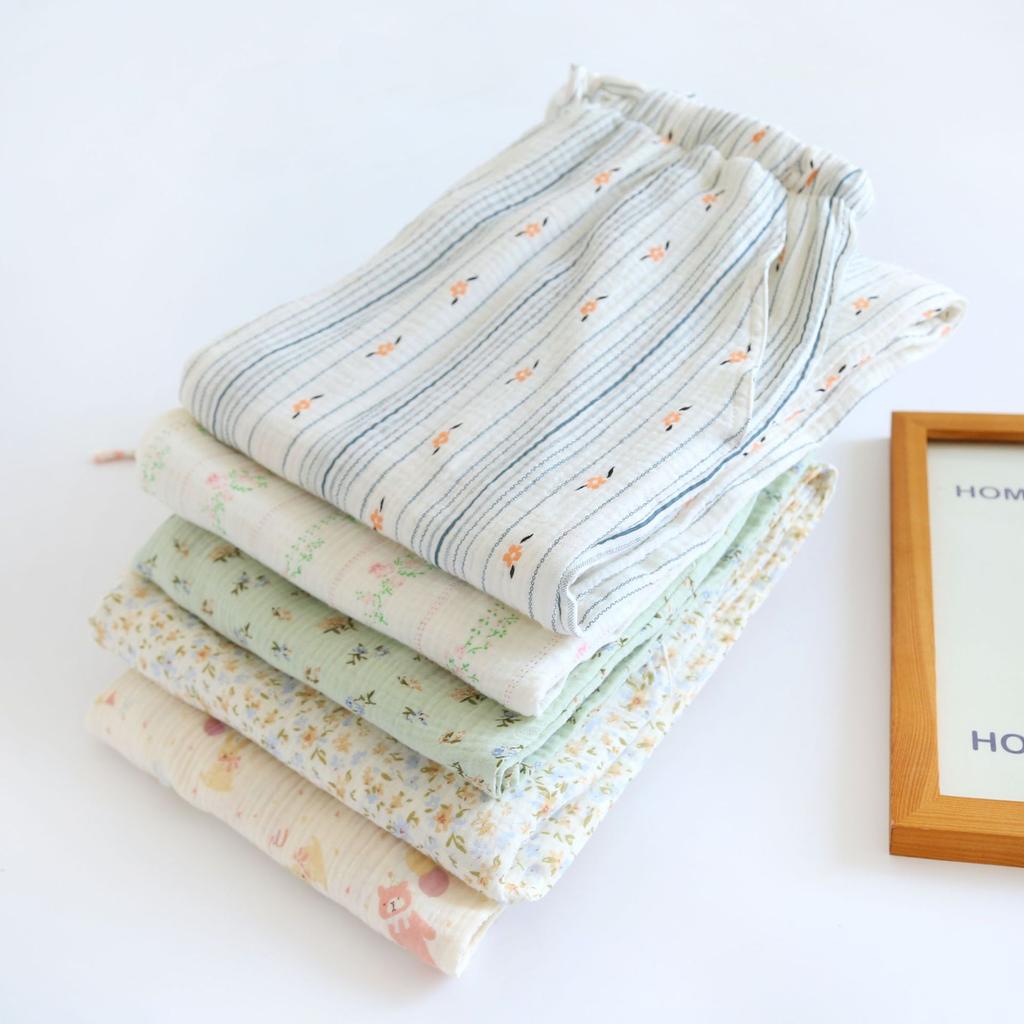 Весна Лето Женские Пижамы Хлопковые Штаны Женские Удобные Свободные Домашние Штаны Тонкие Брюки Карманы