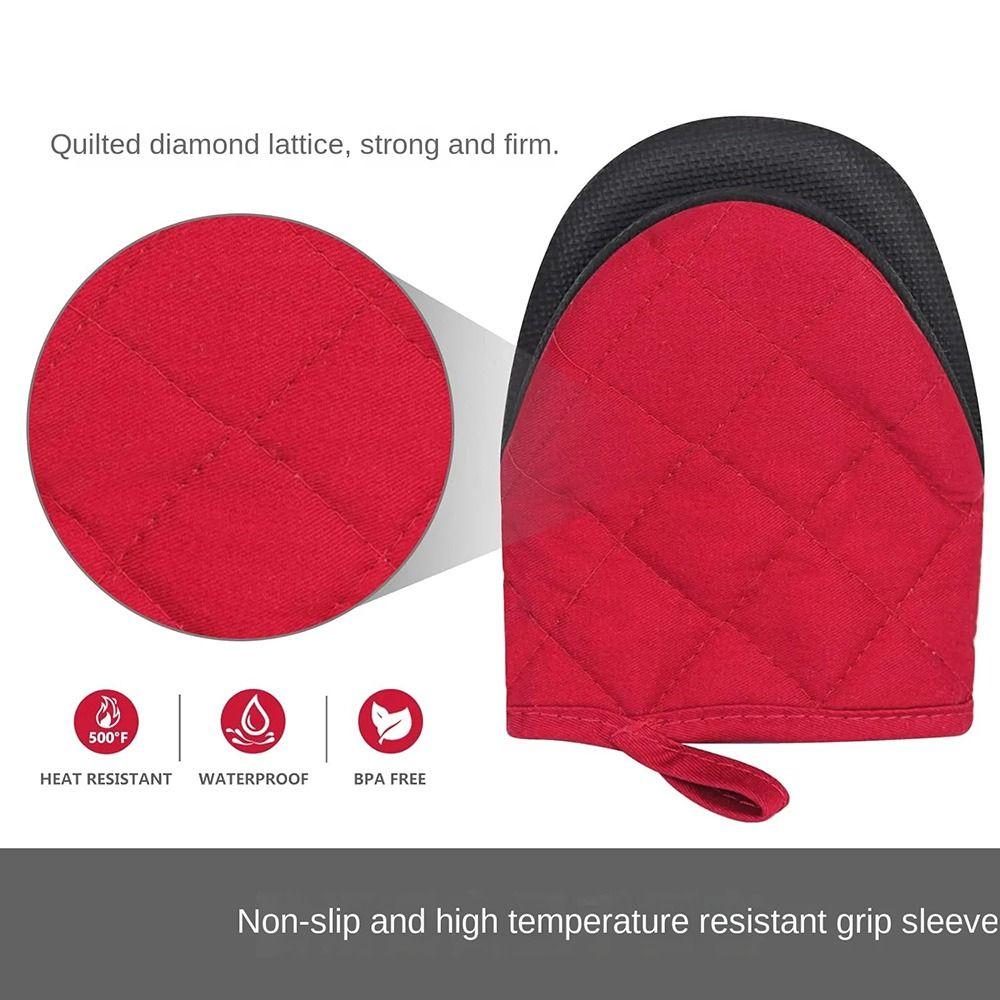 Противоожоговые рукавицы для выпечки, термостойкие, для барбекю, мягкие, короткие, для духовки, микроволновки