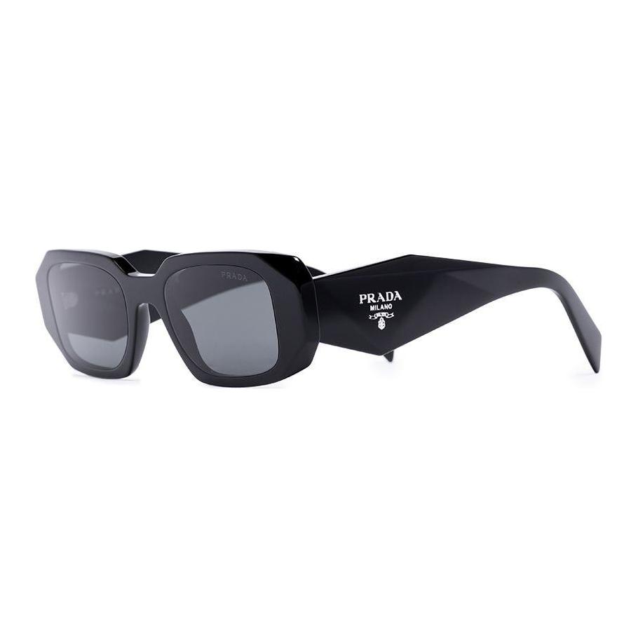 Prada Logo Plastic Square Sunglasses Unisex sunglasses Black PR17WSF1AB5S0