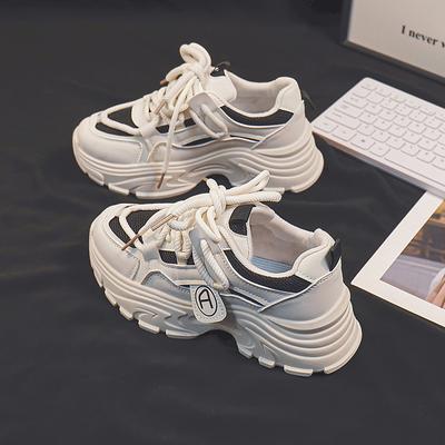 Туфли на платформе для папы, женская весенне-осенняя новая сетчатая дышащая обувь, подходящая ко всему, в гонконгском стиле, удобная повседневная спортивная обувь