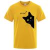 Meow Black Cat Funny Printing Men T-Shirts Breathable Tee Clothes Summer Streetwear Tops Oversized Loose Cotton Short Sleeve T-Shirts Men’s