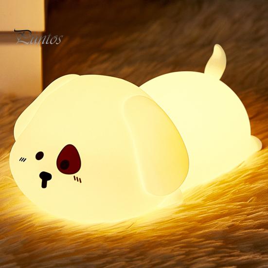 Силиконовый ночник с таймером автоматического выключения. Милый дизайн в виде щенка. Защита глаз без мерцания. Сенсорное управление. Светодиодный прикроватный светильник.