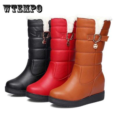 Утепленные теплые зимние ботинки из натуральной кожи, женские противоскользящие средние ботинки на толстой подошве, плюшевая хлопковая обувь с высокой посадкой, осень и зима