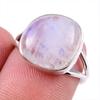 Кольцо из натурального радужного лунного камня из стерлингового серебра 925 пробы, размер 6 d7J13