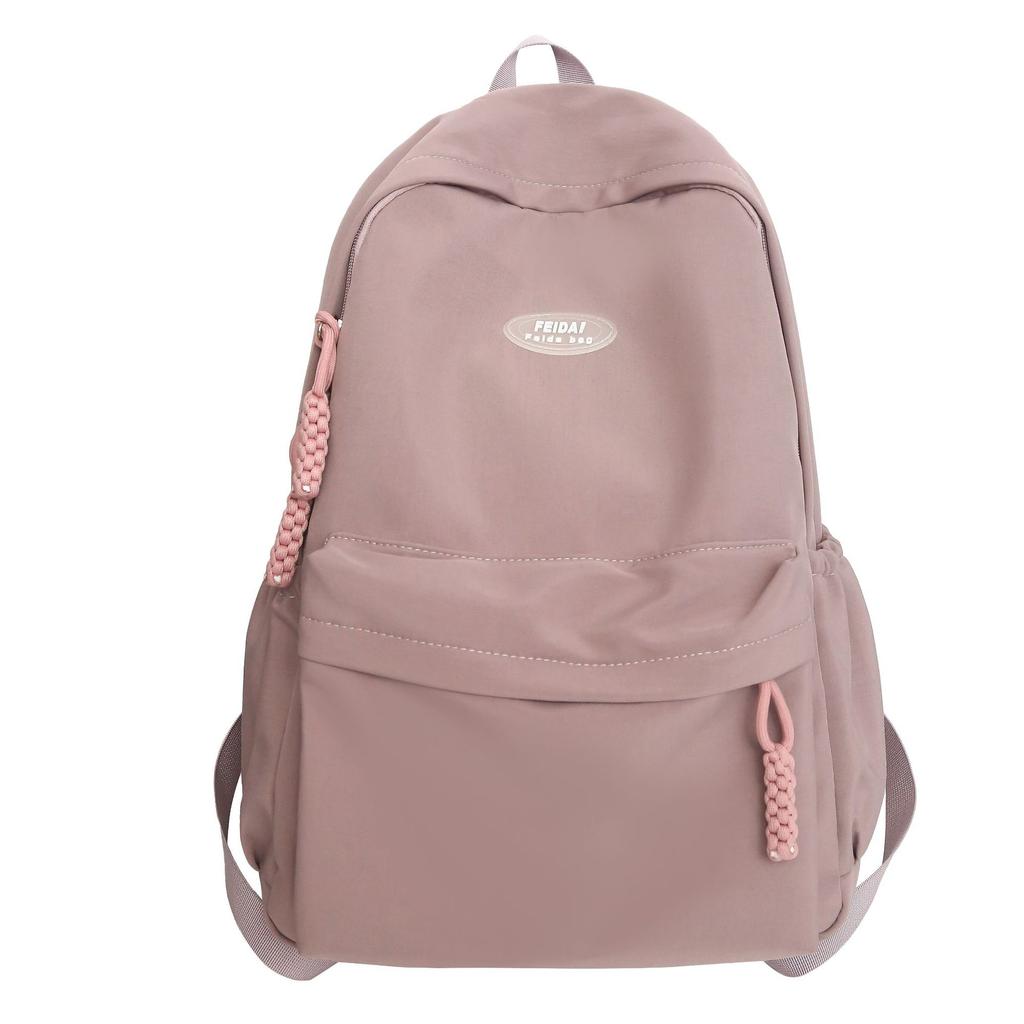 School Bag Junior High School Female High School Student Backpack Travel Solid Color Large Capacity Backpack