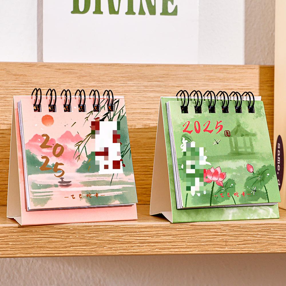 2025 Ancient Desk Calendar Chinese Style Mini Desktop Plan This Month Calendar Students Creative High Appearance Level Small Calendar