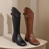 Women's Low-heeled Boots Are Fashionable and Comfortable, Thick-heeled Large-size Autumn and Winter New Roman Boots.