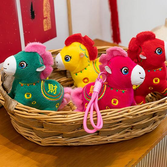 2026 Год Лошади Кукла Украшение Богатство Счастье Символ Удачи Плюшевый Кулон Китайский