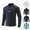 Autumn Outdoor Long Sleeved T-shirt for Men Elastic Breathable Fast Drying Sports and Leisure Half Zip Top for Men