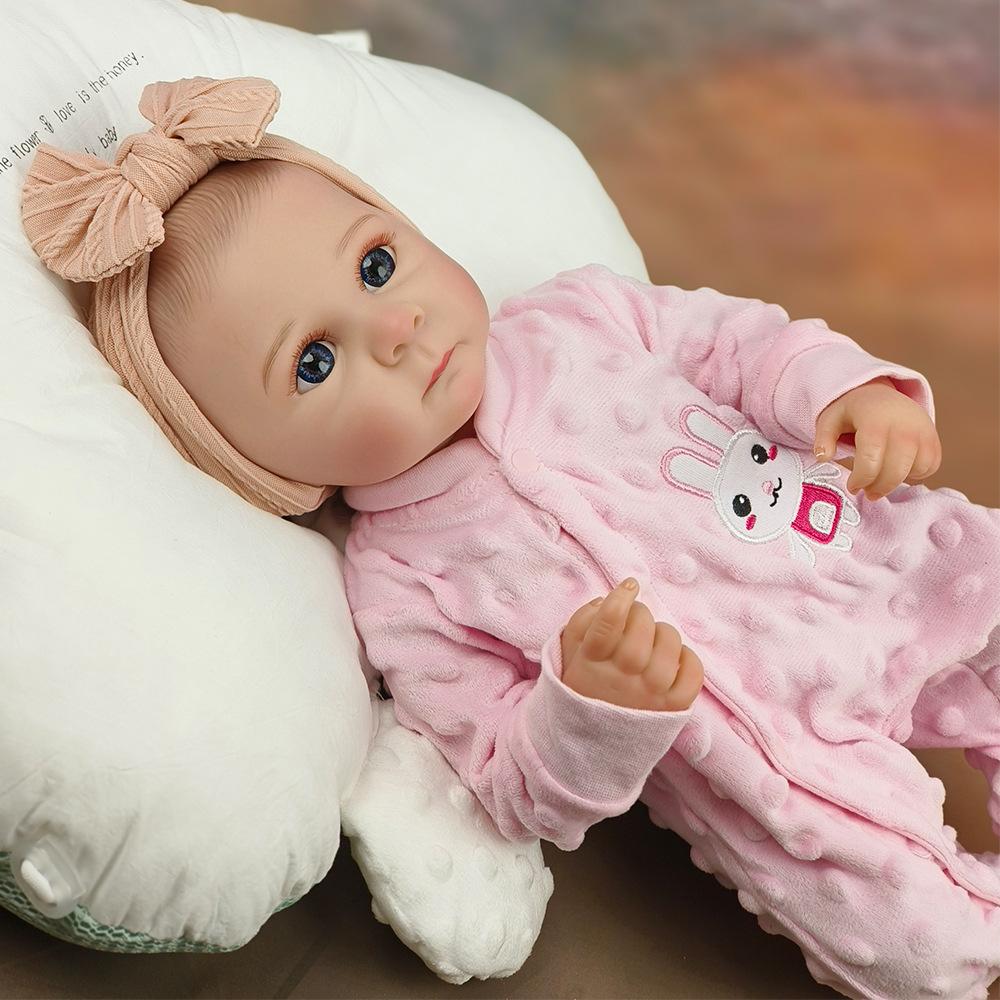 18 Inch Bettie Reborn Baby Girl Doll Full Silicone Body Can Bath Newborn Babies Doll Hand-draw Hair Lifelike Baby Doll Toy Kid's Holiday Surprise Gift