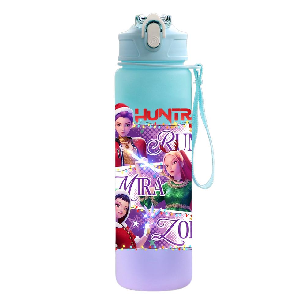 750Ml Water Bottle Cartoon Christmas K-Pop Demon Hunters Printed Large Capacity Drinking Cup Portable Outdoor Sports Water Cup Children Kid Gift