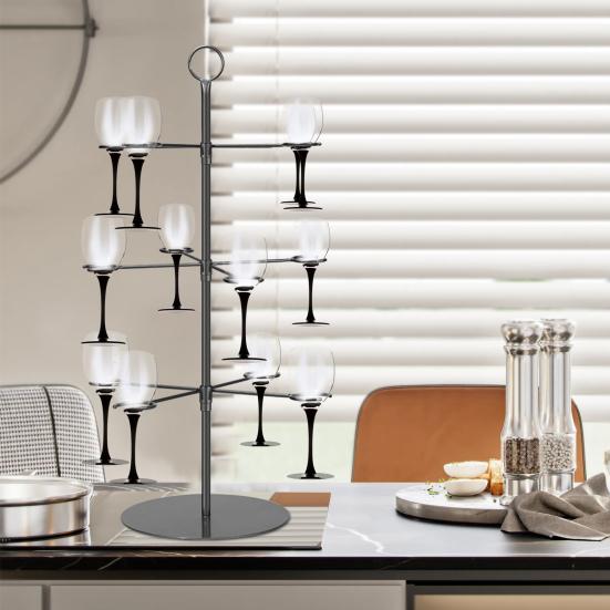 Металлическая башня-подставка для шампанского, 3-х уровневая стойка для бокалов для вина, для вечеринок