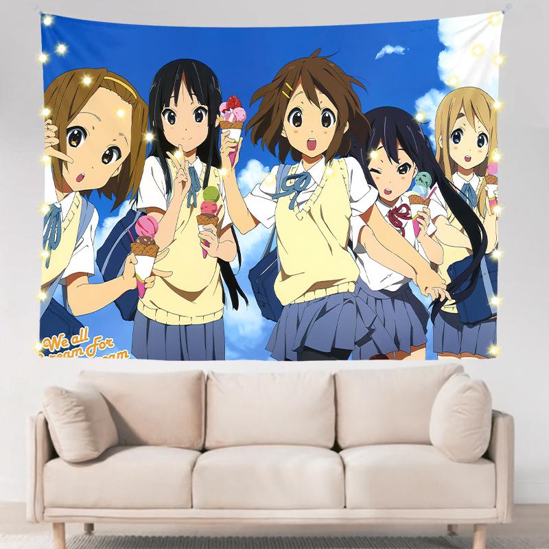Легкий роман для девочек в общежитии, двухмерное аниме, настенное украшение для спальни, тканевое подвесное одеяло
