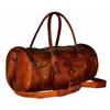 Mens Brown Goat Leather Vintage Genuine Fine Travel Luggage Duffle Gym Bags