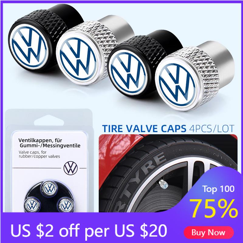 VW GTI GOLF 2026 Hot For VW VOLKSWAGEN 4pcs/set Car Tire Valve Cap Car Styling Accessories For Volkswagen Golf-5 6 7 Bora Jetta