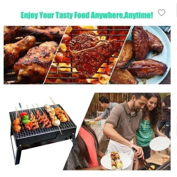 Barbecue Charbon, BBQ Barbecue à Charbon de Table en Acier Inoxydable Pliable pour 3-5 Personnes pour Barbecue de Jardin