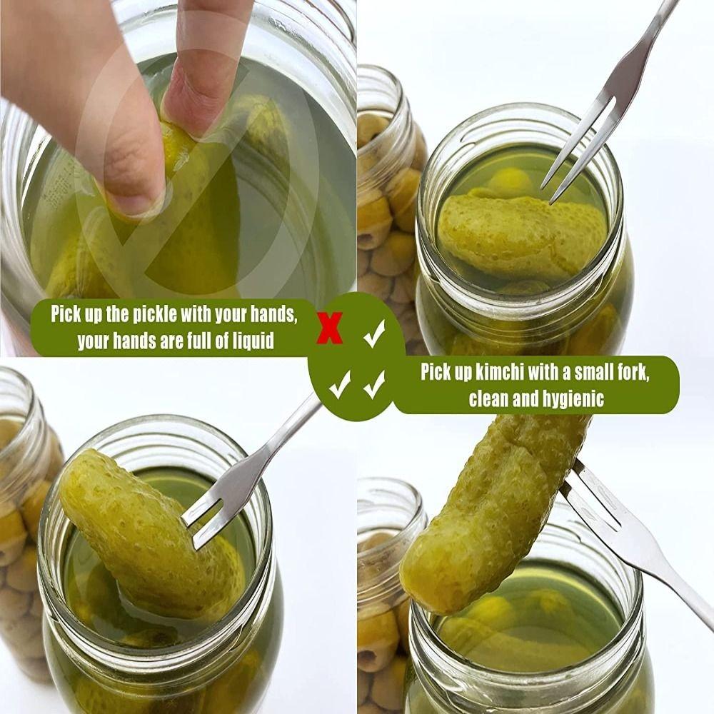 5 шт. 8 дюймов вилка для оливок длинная ручка захват для солений прочная вилка для солений для барной стойки