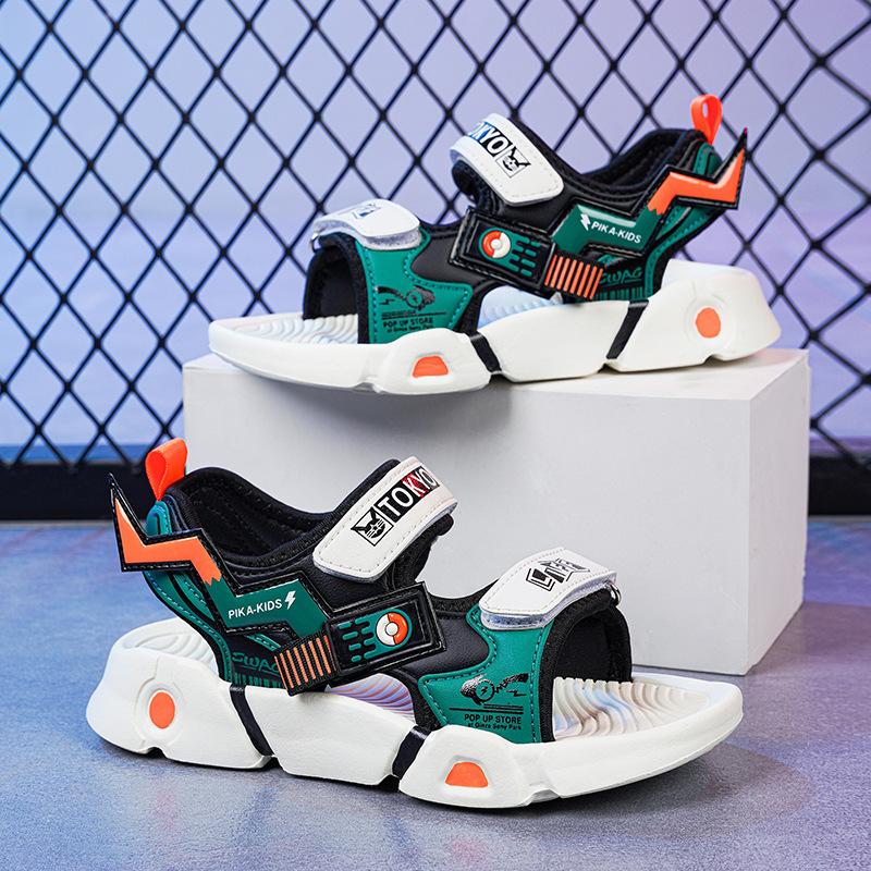 Children's shoes, men's style2026New summer cartoon-themed, ultra-soft-soled, non-slip sports sandals and beach shoes for boys