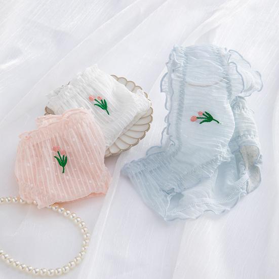 Stylish Lady Briefs Tulips Inside Wearing Super Soft Close Fit Briefs Panties Women Clothes