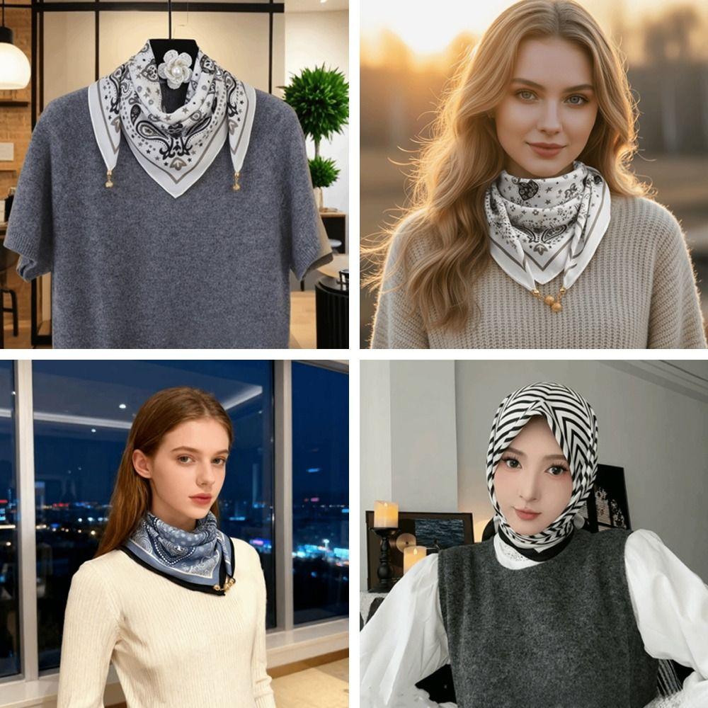 65x65cm Square Scarf Soft Cotton Waist Scarf Neck Protection Women Neckerchief  Women Fashion